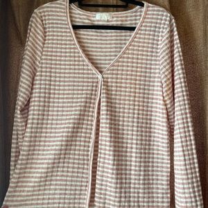 Striped Button-up Cardigan